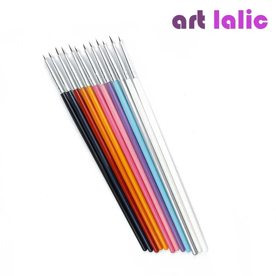 12pcs Nail Art Brush Set with Fine Liner Tips Professional Grade for Perfect Manicure Home Use Painting Tools Kit