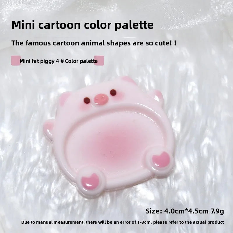 Cartoon Pig Color Palette Nail Art Mixing Color Drawing 1pcs Pallet Gel Polish Nail Painting Board Color Palette Manicure Tools