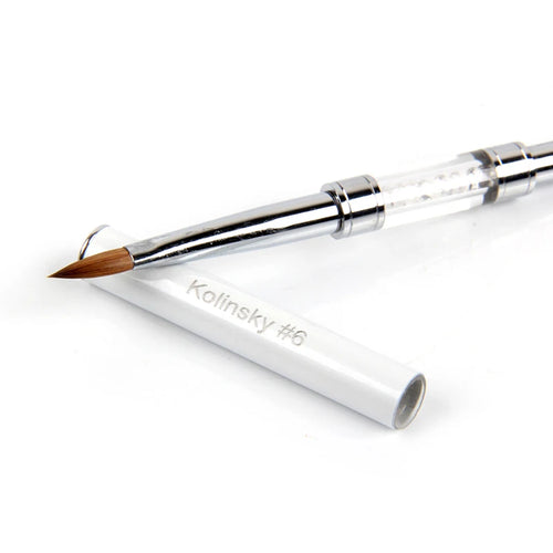 1pc Size #2 #6 Nail Art Rhinestone Kolinsky Sable Acrylic Brush Pen 3D Painting Drawing Manicure Tool
