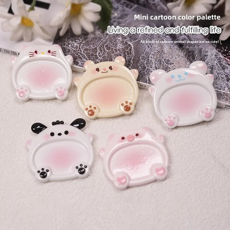Cartoon Pig Color Palette Nail Art Mixing Color Drawing 1pcs Pallet Gel Polish Nail Painting Board Color Palette Manicure Tools