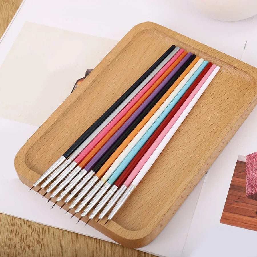 12pcs Nail Art Brush Set with Fine Liner Tips Professional Grade for Perfect Manicure Home Use Painting Tools Kit