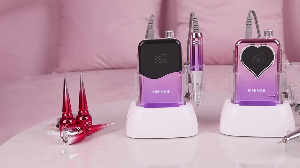 SIMINAIL Professional Nail Drill Machine 35000RPM Portable Electric Nail File Rechargeable Manicure Machine Set Efile Bit Kit
